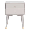 Grey Gold Mid Century Nightstand L279