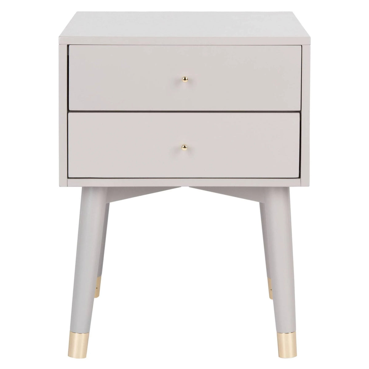 Grey Gold Mid Century Nightstand L279