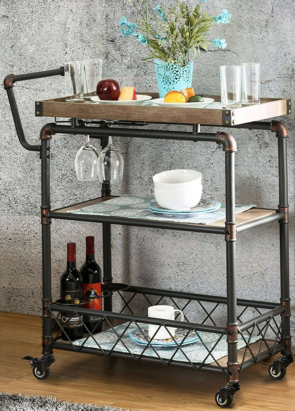 Antique Black Serving Cart M773764