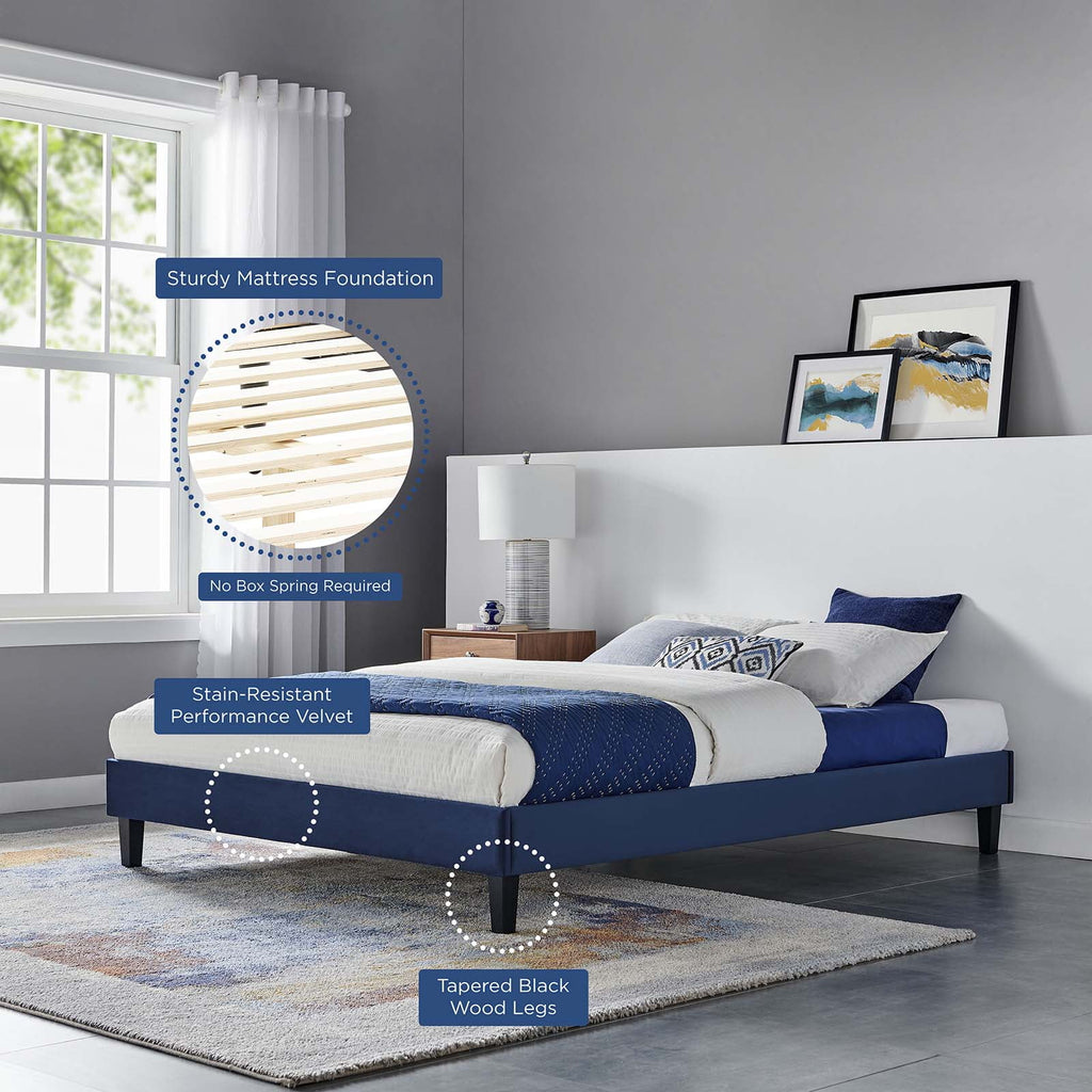 Full Size Velvet Platform Bed Frame G281221