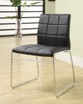 Black Tufted Leatherette Side Chairs O7572