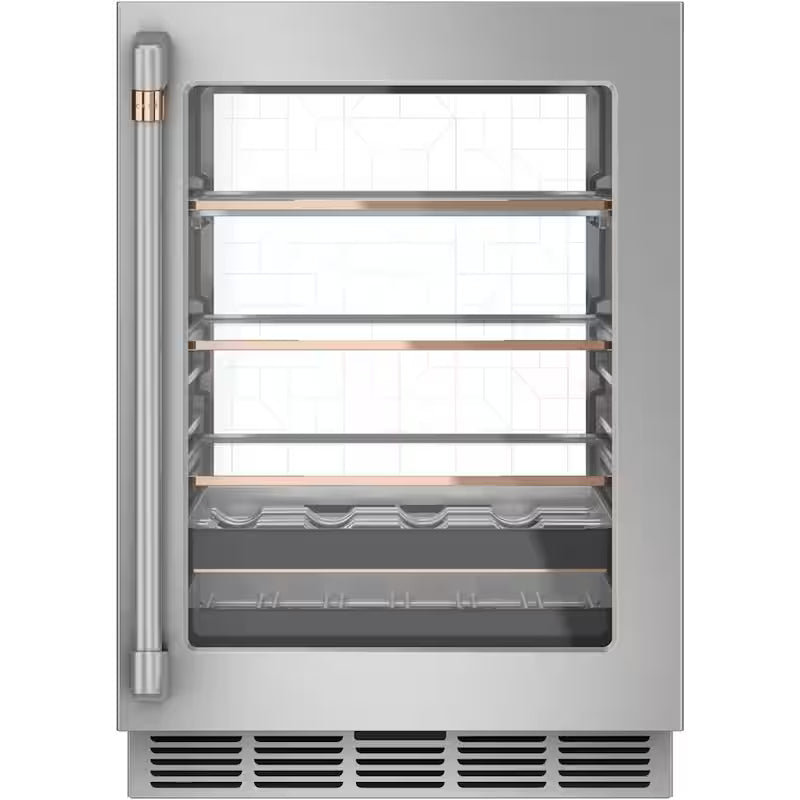 24 in. 14-Bottle Wine and 126-Can Beverage Cooler in Stainless Steel J845296