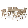 Acacia Wood 7 Piece Dining Set with Cushion S217