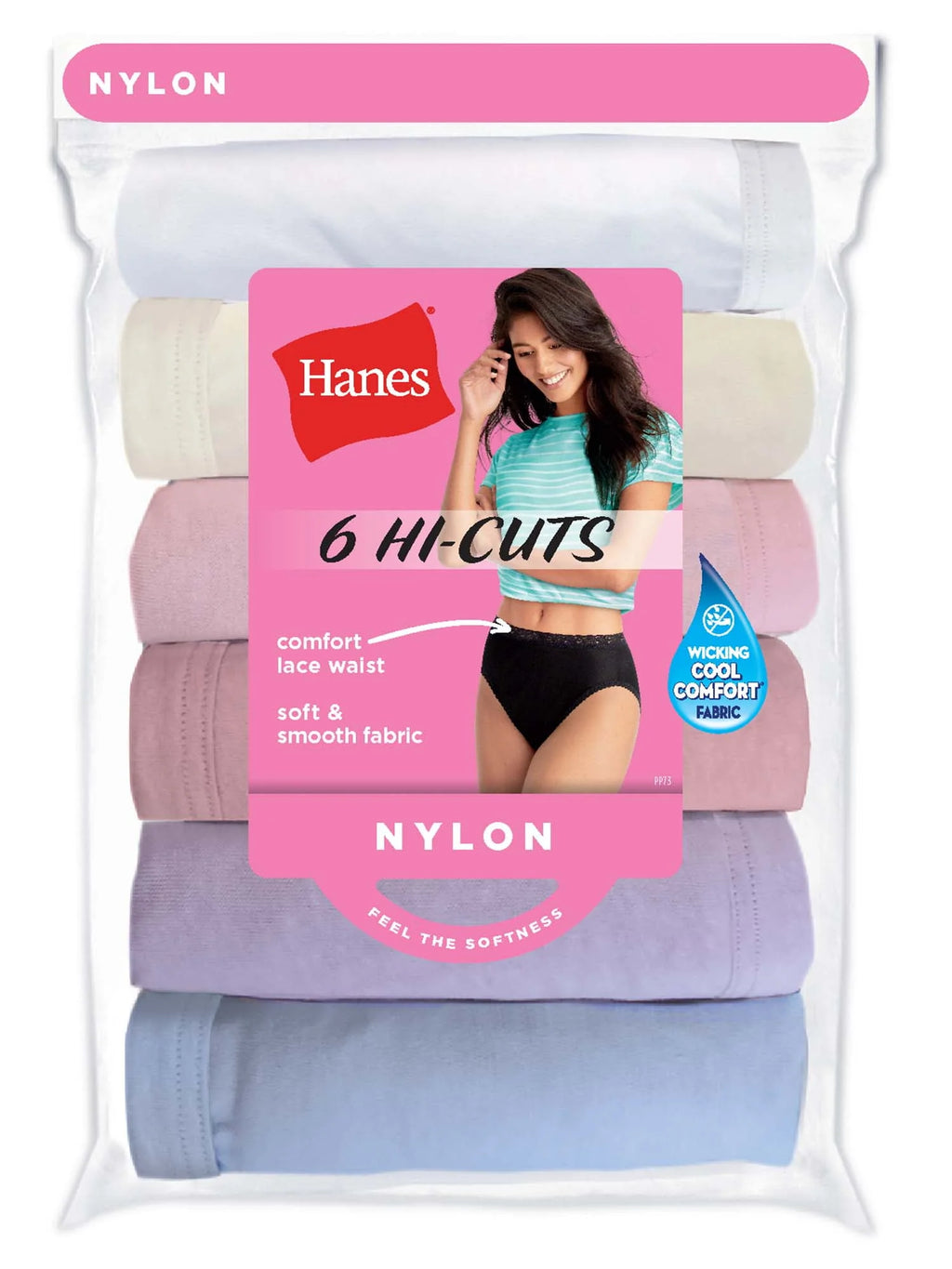 White Nylon Hi-Cut Panties P5981