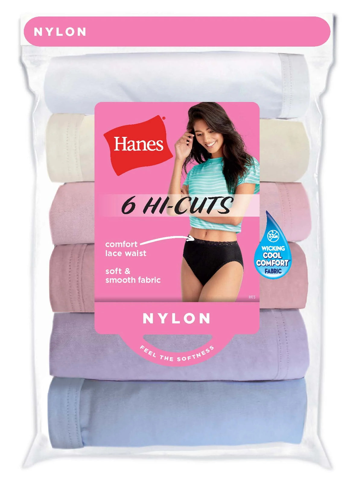 White Nylon Hi-Cut Panties P5981