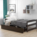 White Twin Storage Bed Frame with Drawers H9366