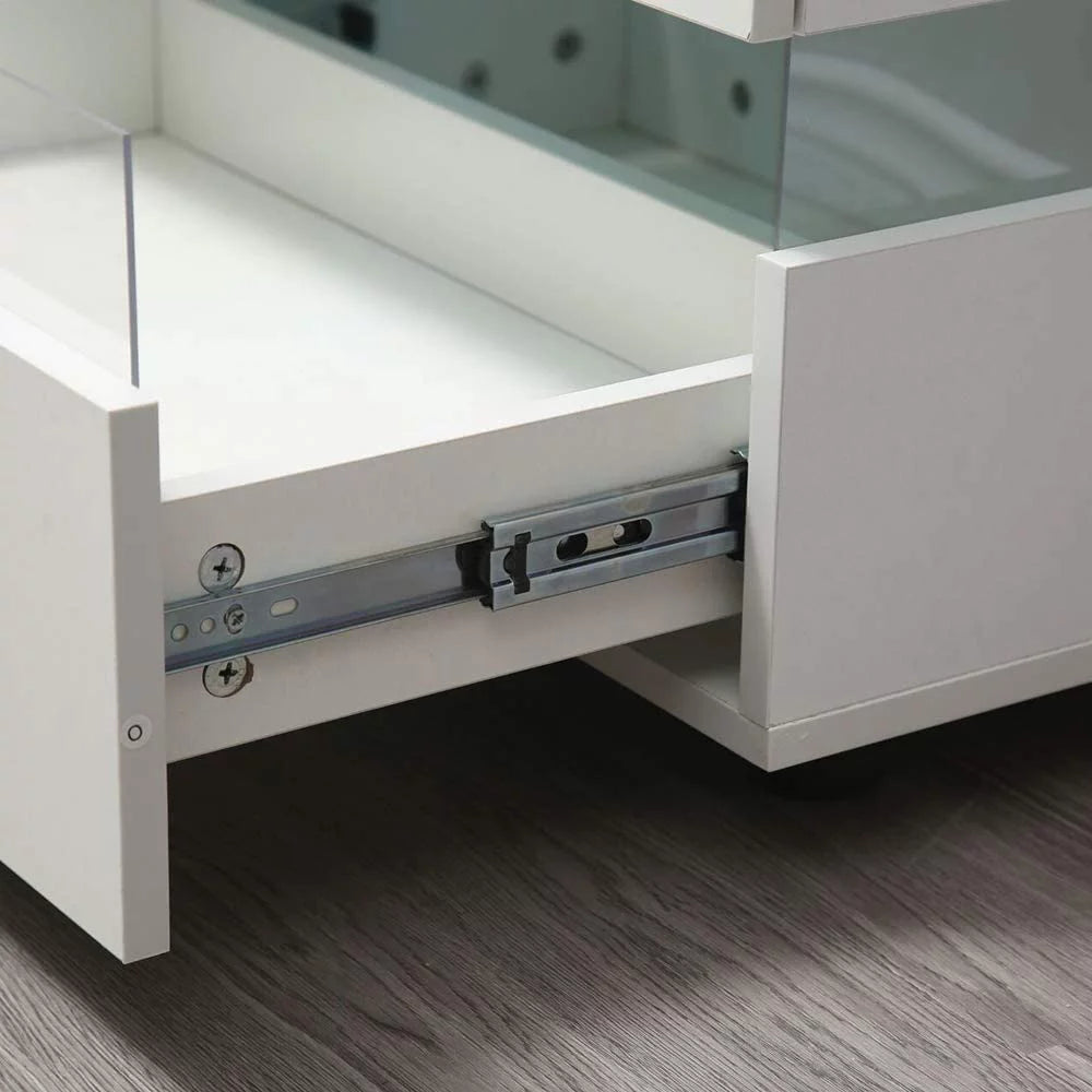 White High Gloss 2 Drawer Nightstand F62745