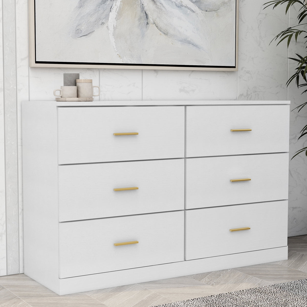 White 6 Drawer Dresser P368522