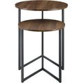 Dark Walnut Black Nesting End Tables Set of 2 K4479