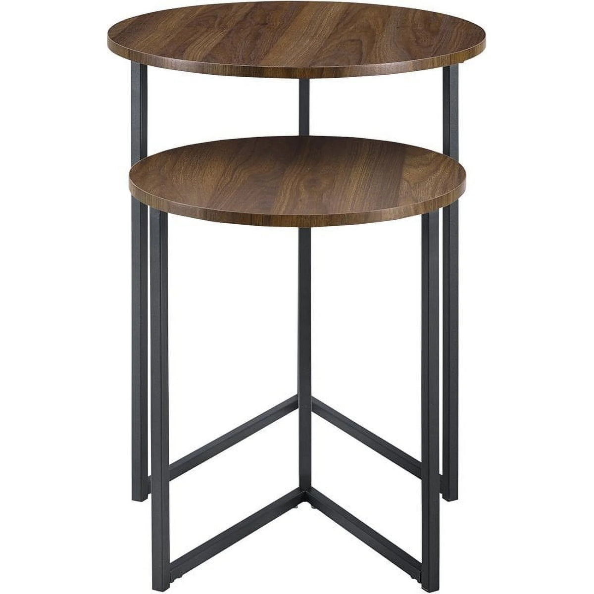 Dark Walnut Black Nesting End Tables Set of 2 K4479