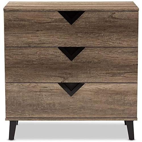 Light Brown Wood 3-Drawer Chest P4577