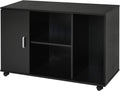 White Wood Rolling File Cabinet with 3 Open Shelves O7201