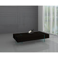 Wood Coffee Table with Tempered Glass Base D26834