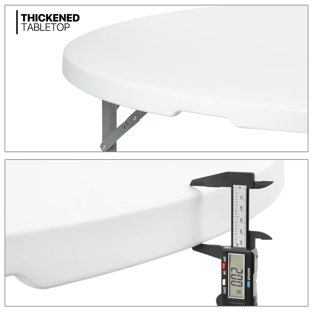 5Ft White Bi-Fold Plastic Table Set of 5 U71835