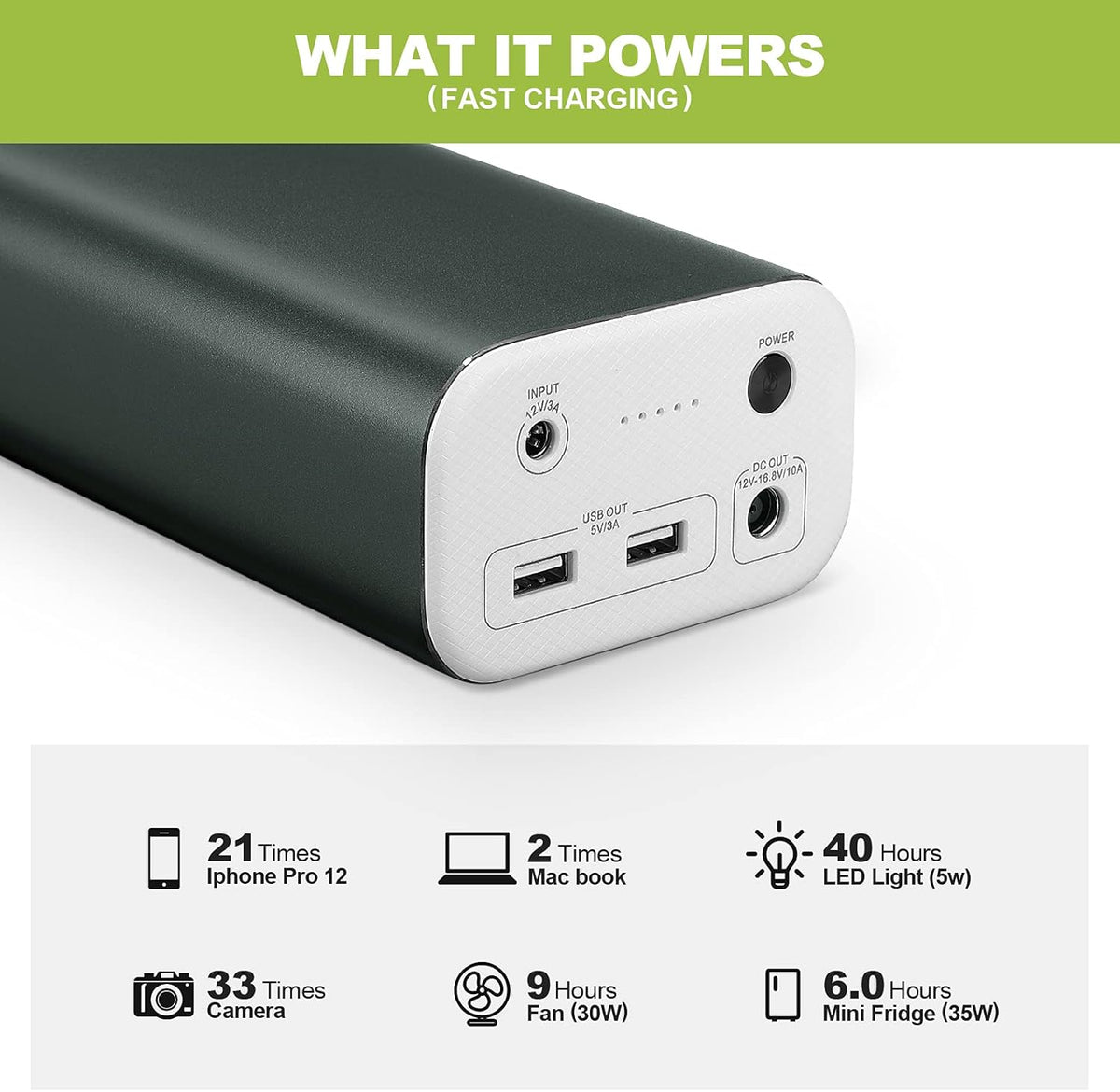 Portable Power Station 216Wh Lithium Battery Solar Generator R724262