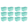 64 Quart Stackable Plastic Storage Box Container 12 Pack P979