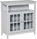 Cherry Wood Kitchen Storage Sideboard Cabinet with Glass Door Z947
