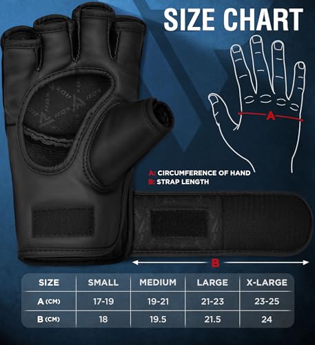 MMA Gloves Half Finger Adjustable Maya Hide Leather E501941