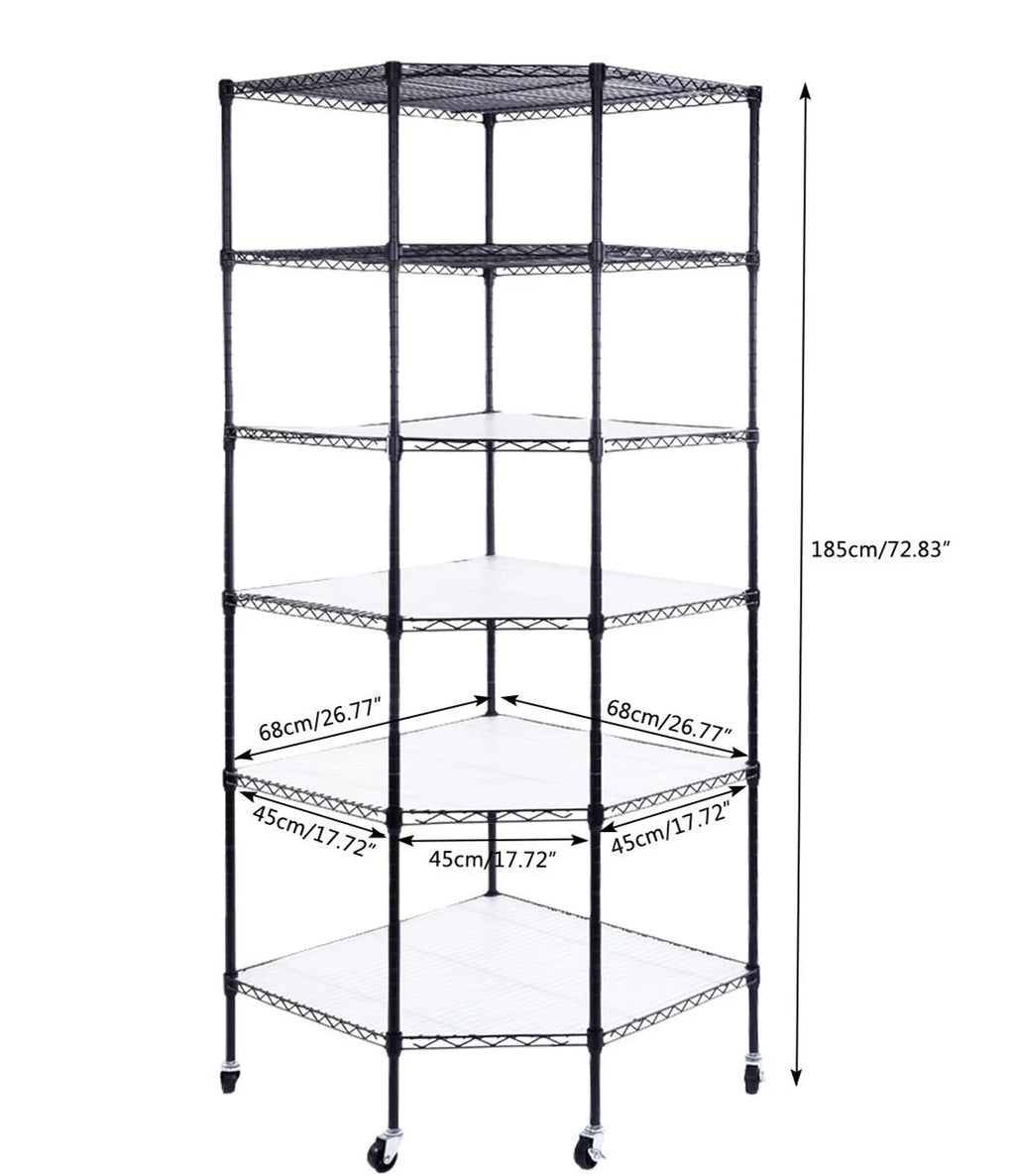 6-Tier Black Wire Shelving Rack N81333