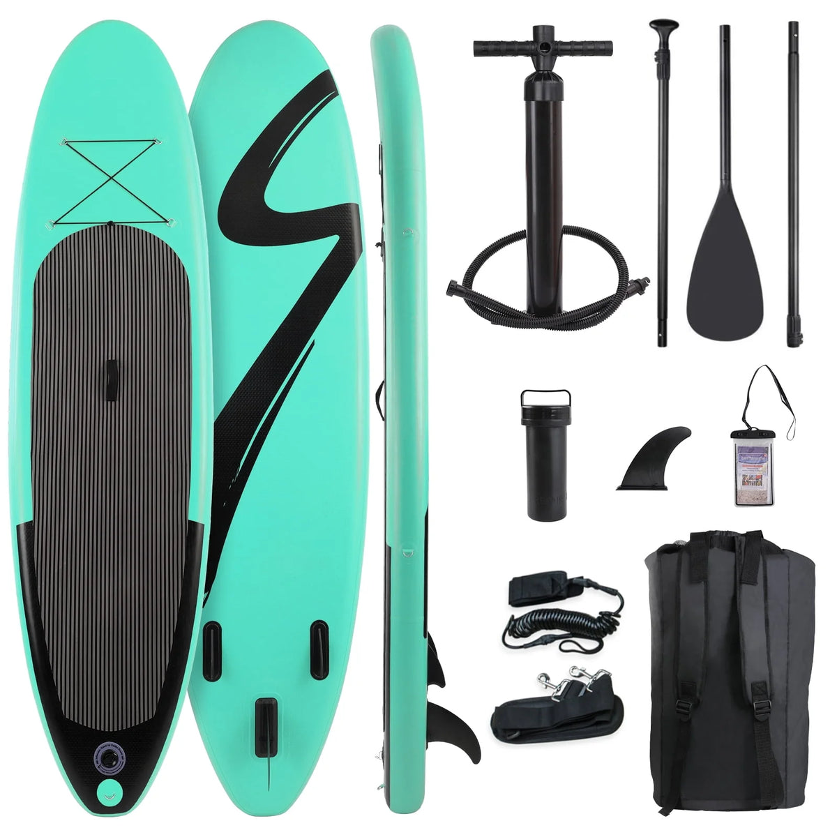 10' Inflatable Stand Up Paddle Board with Paddle, Leash, Pump & Backpack L55113