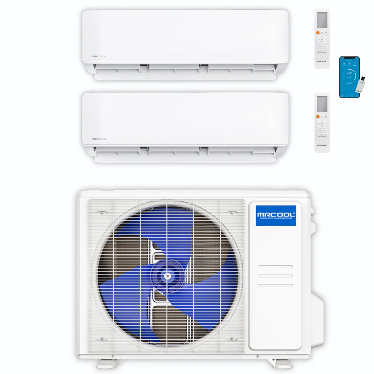 21,000 BTU 2 Zone Ductless Air Conditioner and Heat Pump W2739