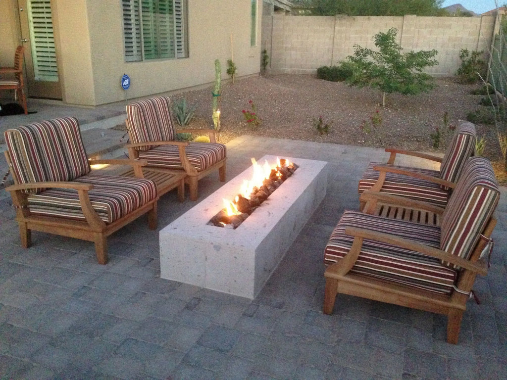 Grade-A Teak Wood 7 Piece Sofa Set with 4 Lounge Chairs, 2 Ottomans and Round Coffee Table C800612