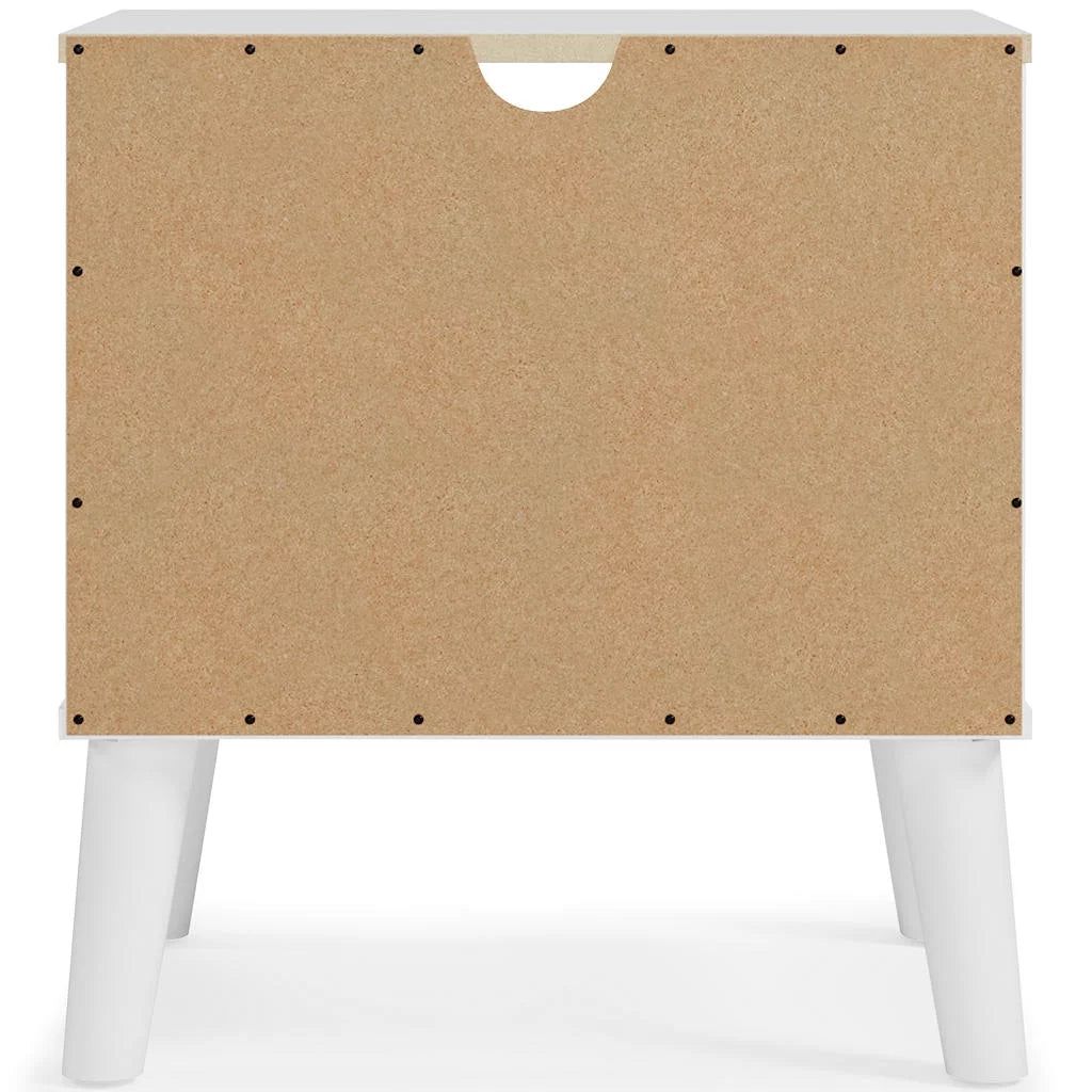 Two-tone Brown White Nightstand V458