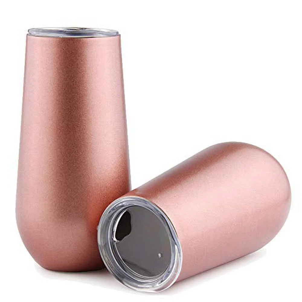 Stainless Steel 6 Ounce Insulated Champagne Flutes Set N8203