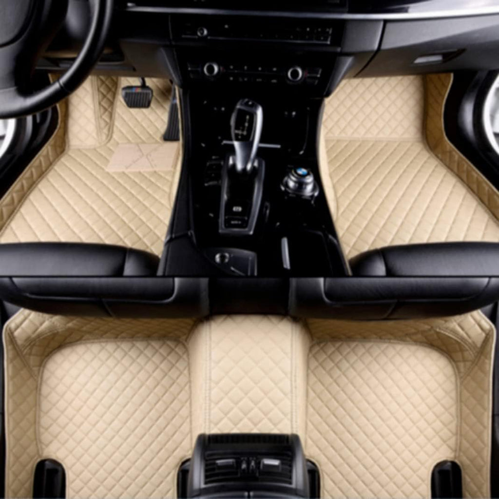Custom Car Floor Mats Full Coverage All Weather Non-Slip Leather Floor Liners Black S155262