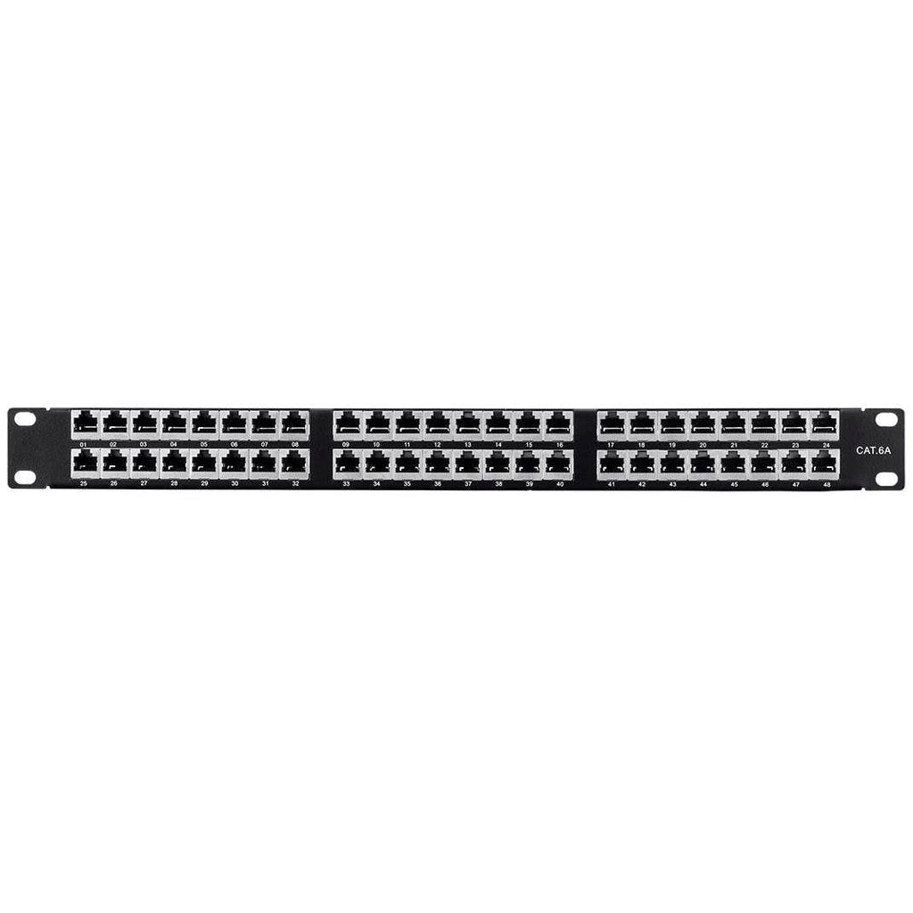Cat6a 1U Shielded Patch Panel, 48 RJ45 Ports E82118