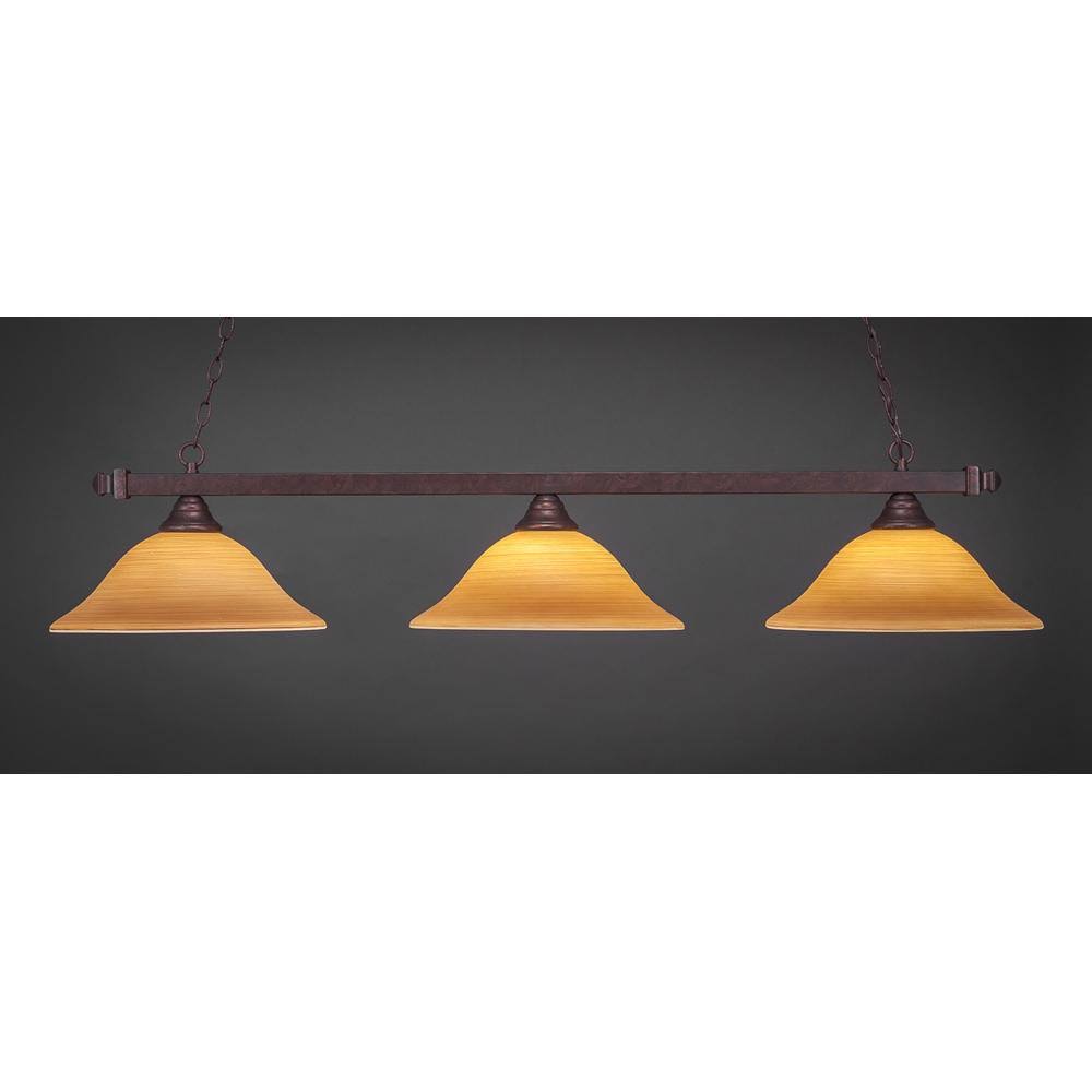 3 Light Billiard Bar with Linen Glass Shade Y9395