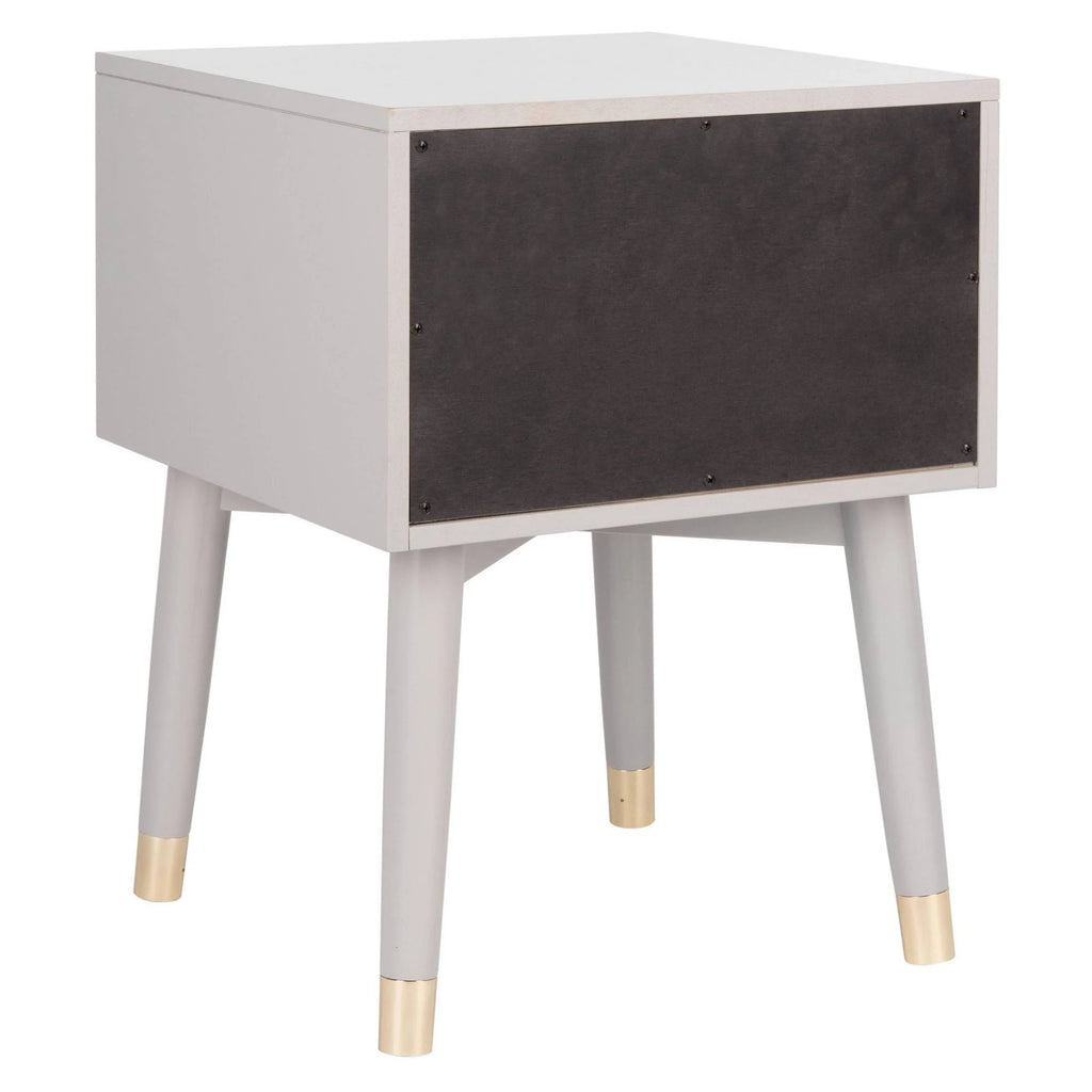 Grey Gold Mid Century Nightstand L279