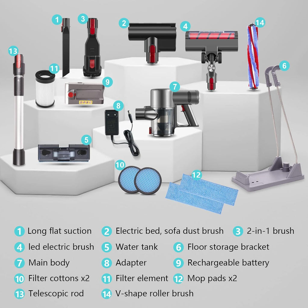 Cordless Vacuum Cleaner 27KPa 380w Brushless Motor Stick Vacuum 11 in 1 H80169