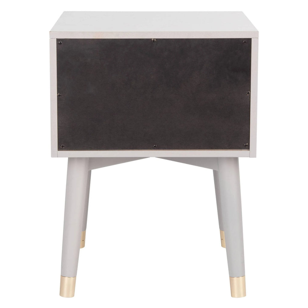 Grey Gold Mid Century Nightstand L279