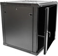 12U 19-Inch Server Network Rack with Locking Glass Door Black W907