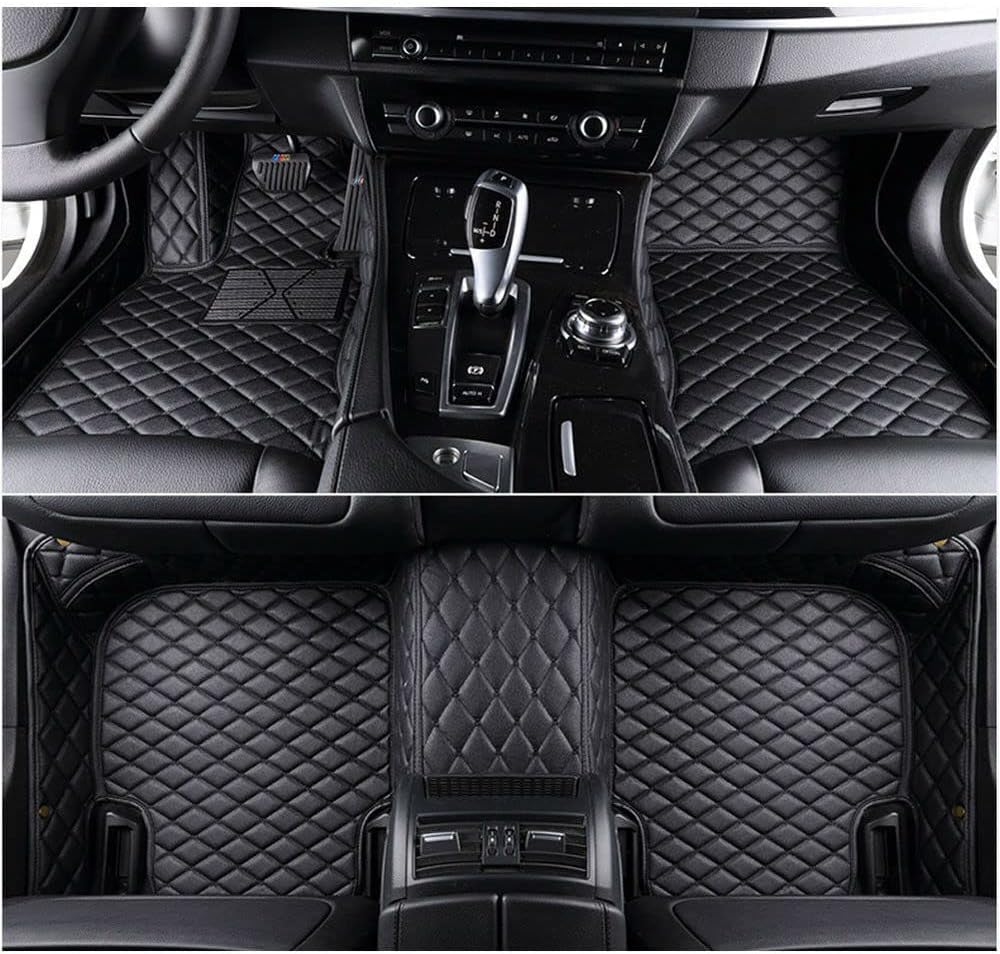 Custom Car Floor Mats Full Coverage All Weather Non-Slip Leather Floor Liners Black S155262