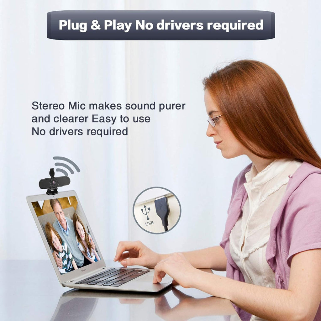 1080p HD USB Webcam with Microphone Pack of 2 R765