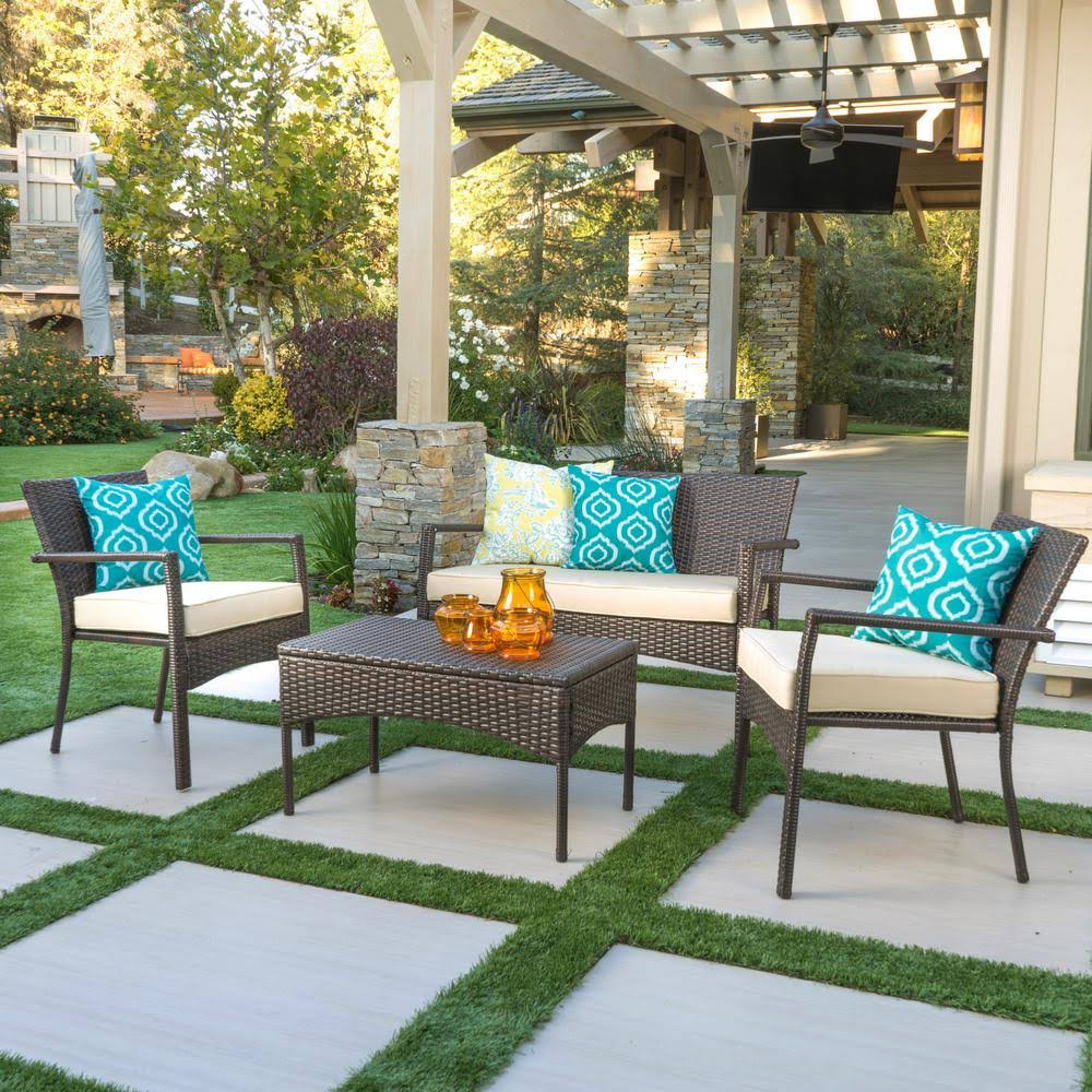 4 PC Multibrown Outdoor Chat Set D464107
