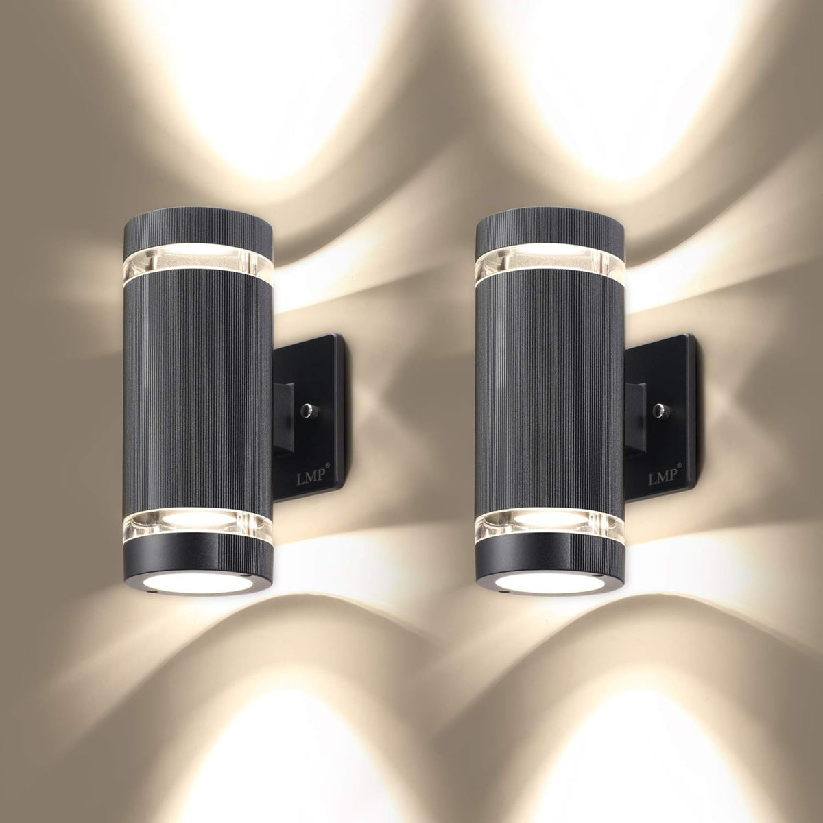 4 Pack LED Outdoor Wall Light Aluminum Waterproof 3000k 5W V596990