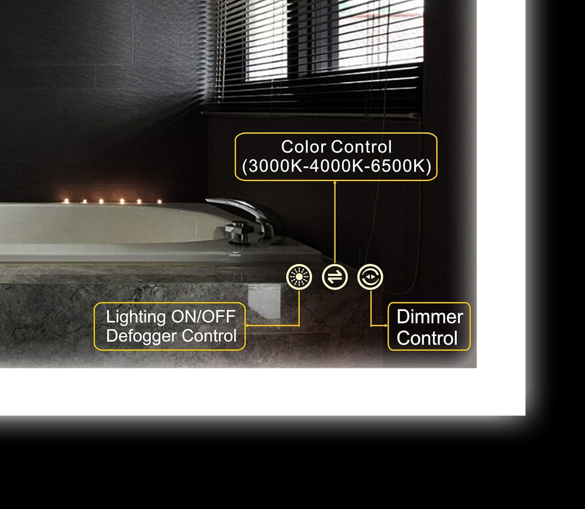 48x36 inch Wall Mounted LED Lighted Bathroom Mirror L814480