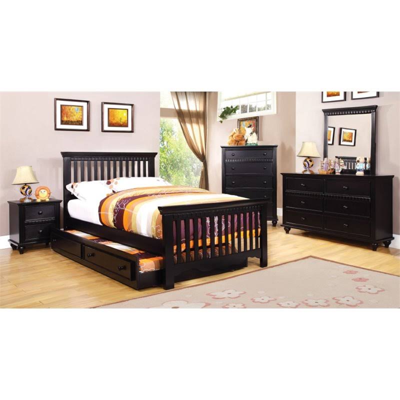 Black Solid Wood Trundle M259243