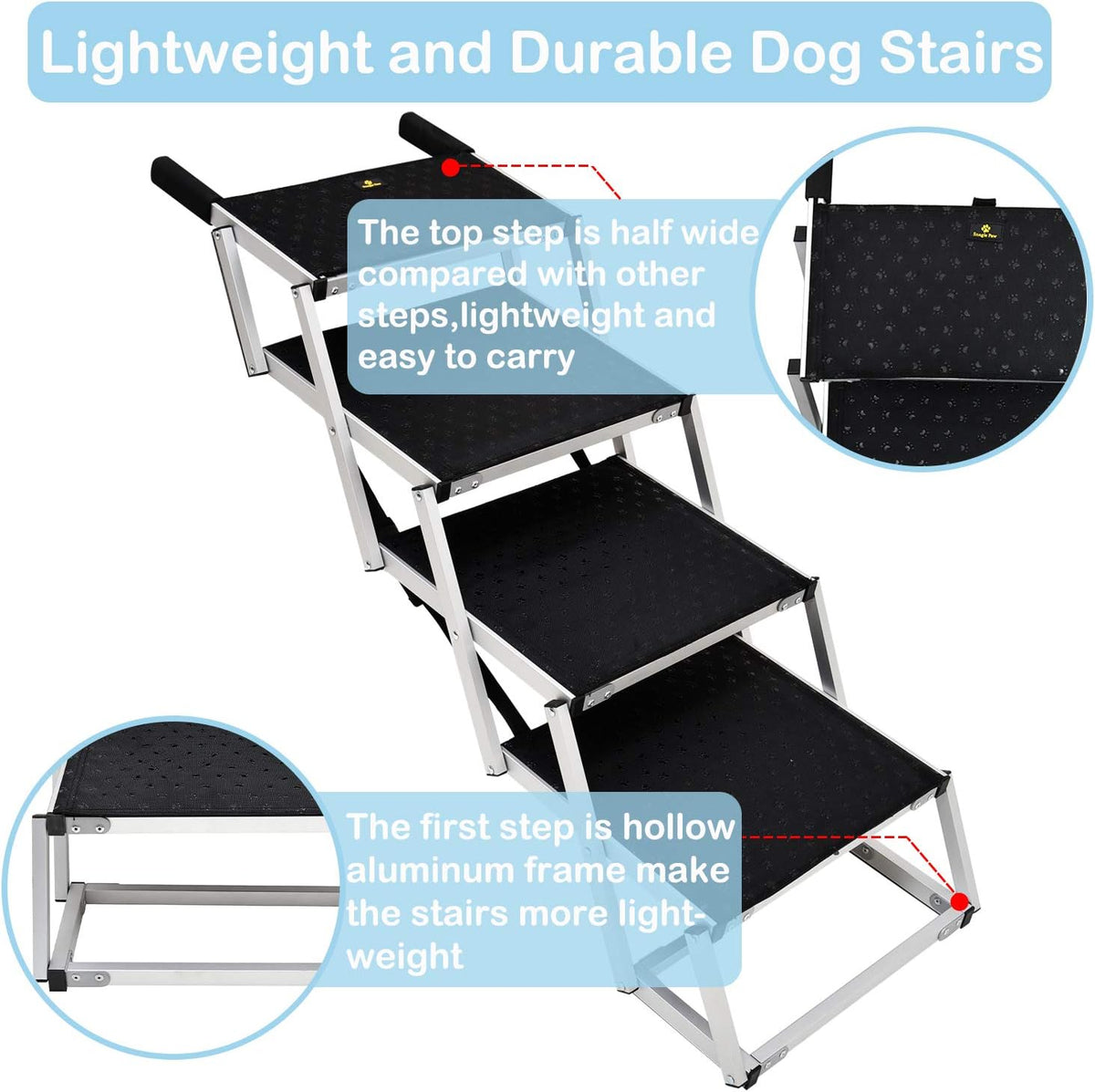 Folding 6 Steps Pet Dog Car Stairs E95152