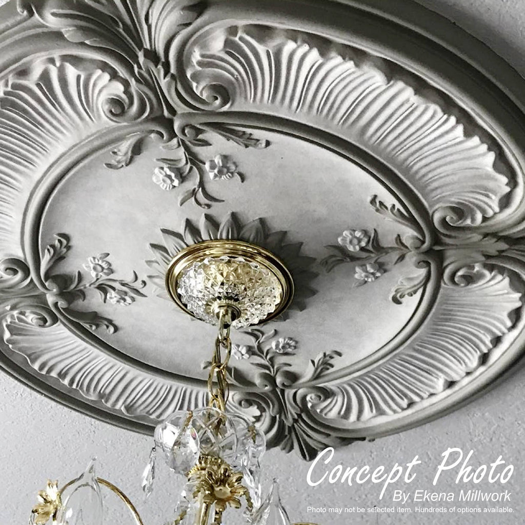 Oakleaf Ceiling Medallion Hand-Painted Polished Copper Z317658