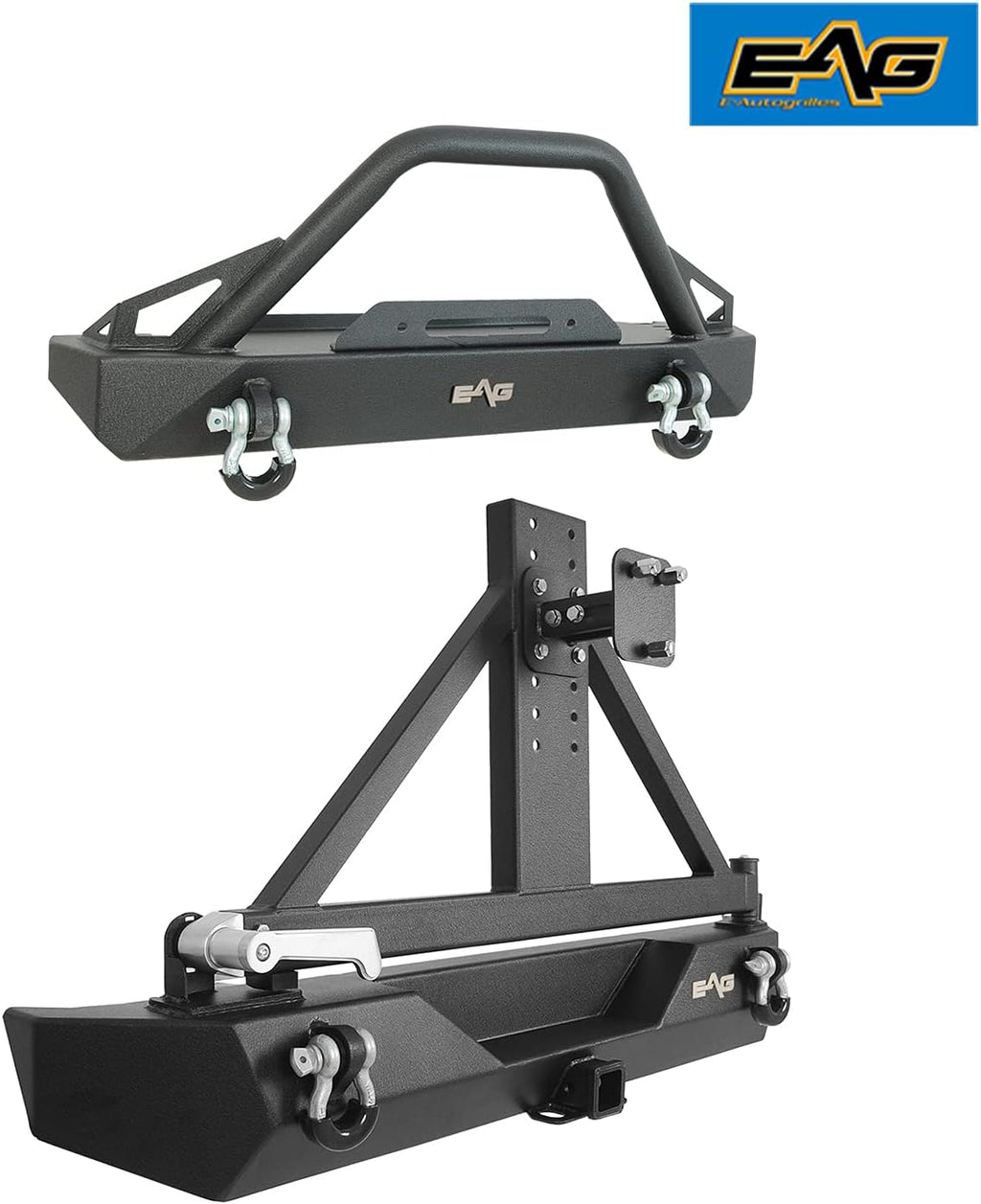 Heavy Duty Front and Rear Bumper with Tire Carrier Combo F8544