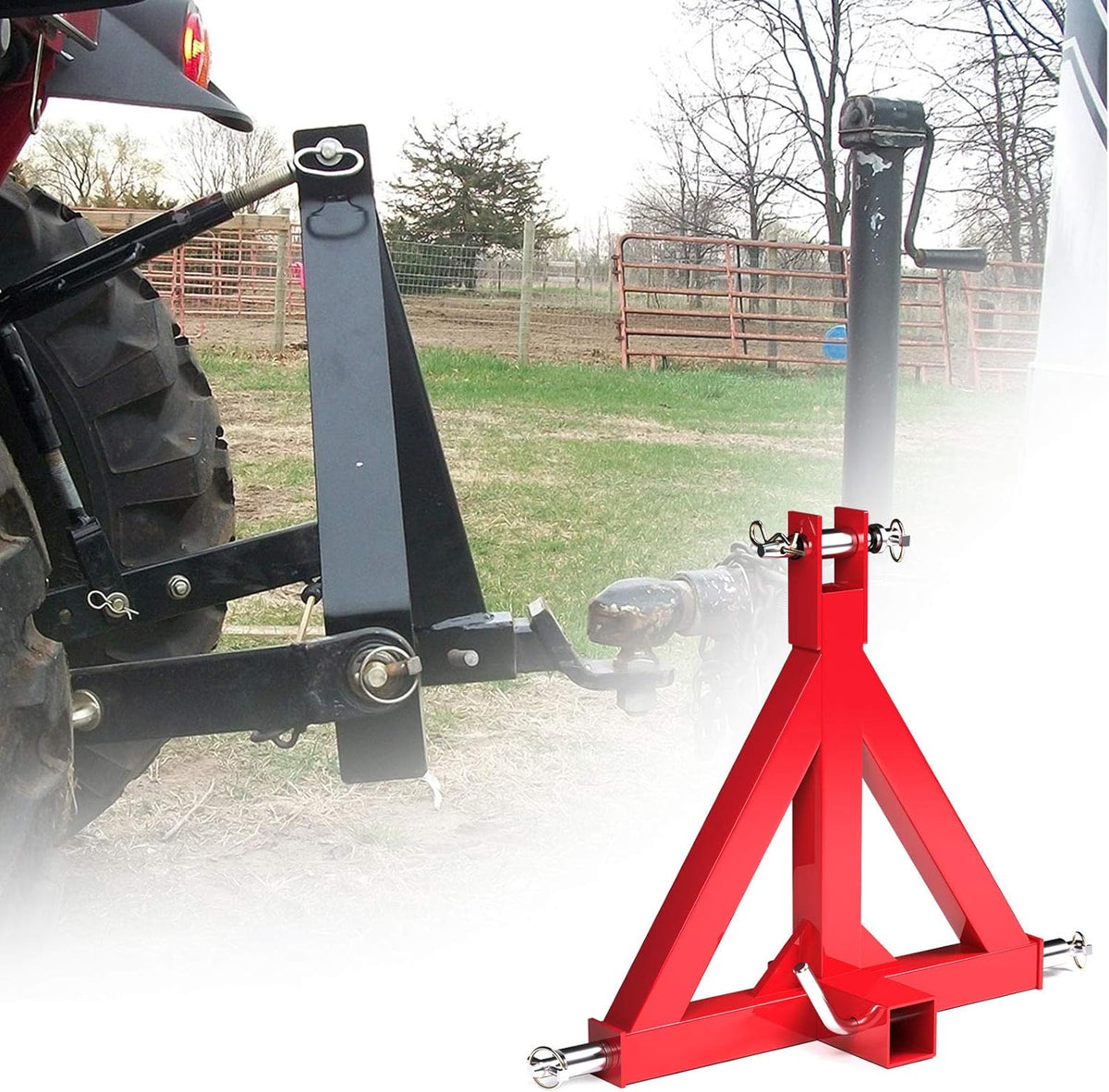 3 Point 2 Hitch Receiver Adapter Drawbar Trailer Adapter T2733