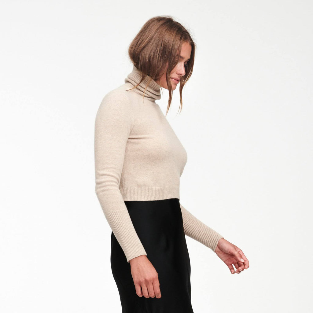 Cashmere Cropped Turtleneck F145257