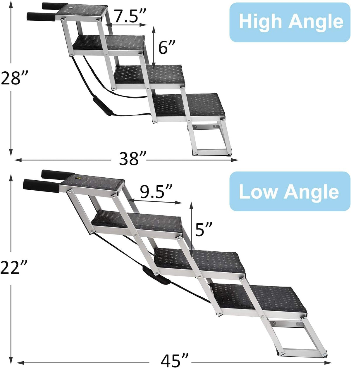 Folding 6 Steps Pet Dog Car Stairs E95152
