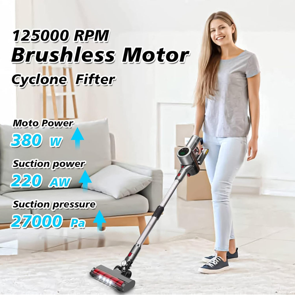 Cordless Vacuum Cleaner 27KPa 380w Brushless Motor Stick Vacuum 11 in 1 H80169