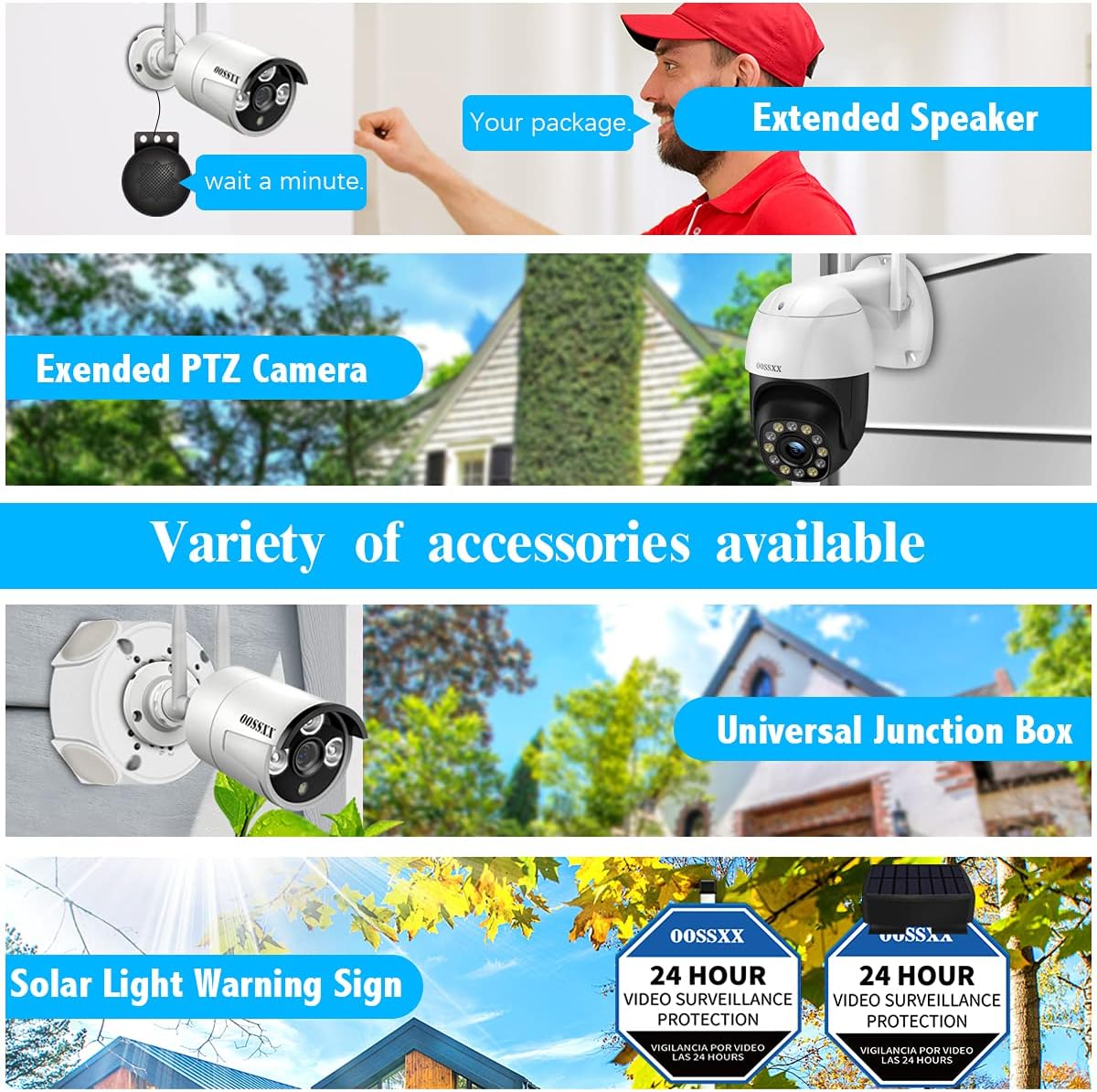 2K Wireless Security Camera System with 2TB Hard Drive, 4Pcs Outdoor Cameras, Audio, Night Vision S754973