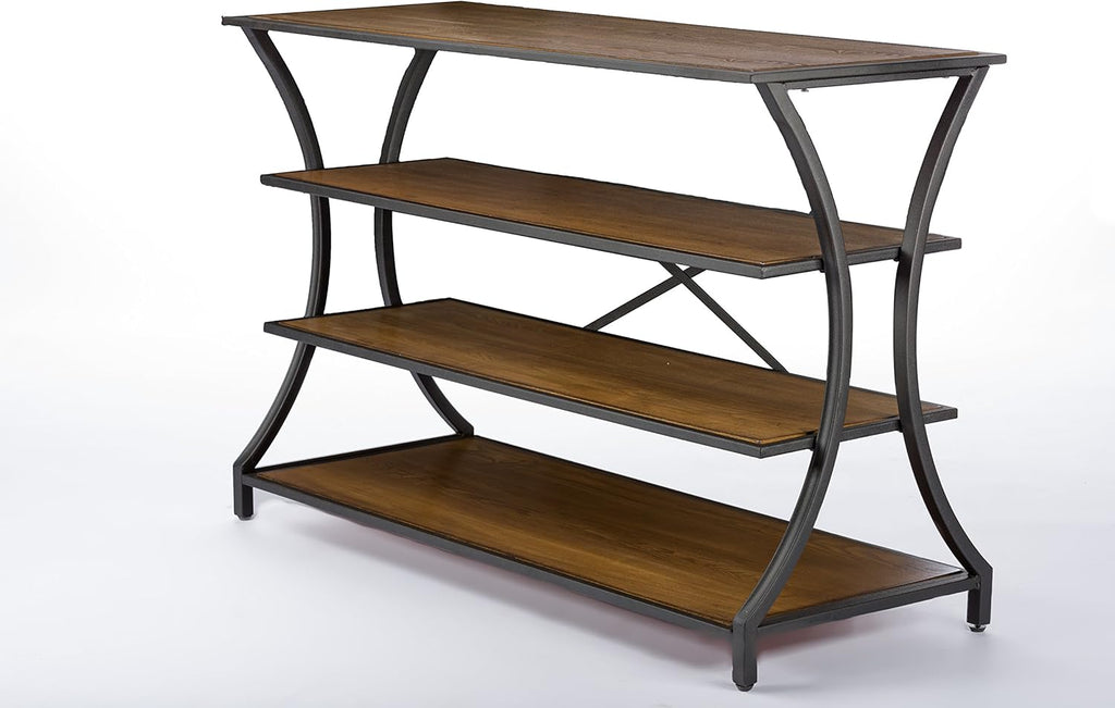 Brown Wood and Metal Console Table A6077